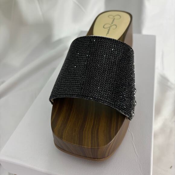 Jessica Simpson Rexile Clogs Size 9M Black Supreme Microsuede Slip-On Platform - Picture 2 of 5